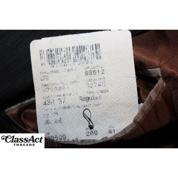 S Cohen 2 Piece Suit Mens Black Striped 3 Btn Wool Performance 43R Pleated 34 W - Picture 10 of 11